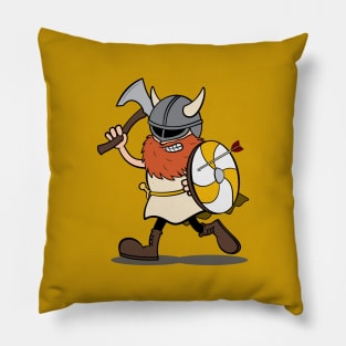 Viking Berserker Cartoon (Player 4 / yellow) Pillow