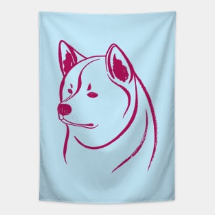 Akita Inu (Light Blue and Berry) Tapestry