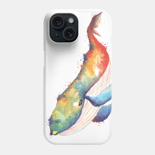 whale painted with watercolor Phone Case by Joy8046