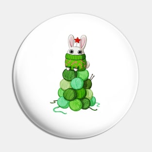 Bunny Christmas Tree Pin