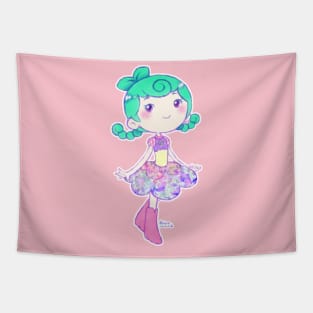 Cute Kawaii Princess Crystal Barbie Video Game Hero Anime Fan Art Tapestry