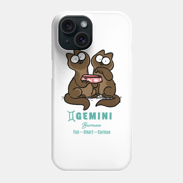 Gemini - Simon's Cat Phone Case by devanpm