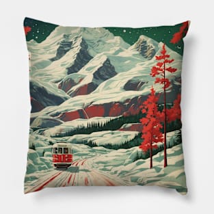 Canada Starry Night Vintage Poster Tourism Pillow