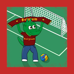 Dino Belgium Football Fan T-Shirt