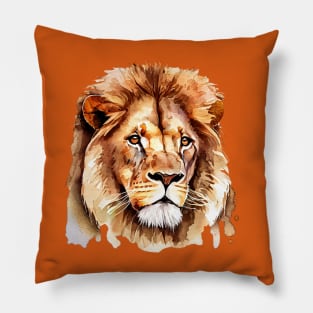 Lion Art, Watercolor Painting Pillow