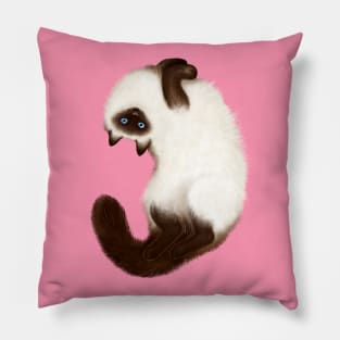 Himalayan Cat (Pink Background) Pillow