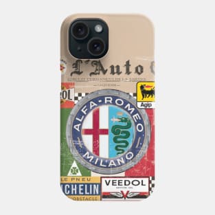 Alfa Romeo Vintage Poster L'Auto Distressed type 1 Phone Case