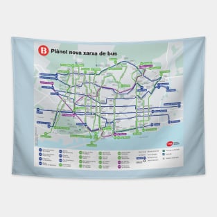 Barcelona - Bus Map - Spain - HD Tapestry