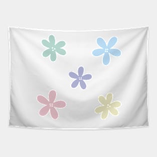 Abstract Flowers - Pastel Rainbow Tapestry