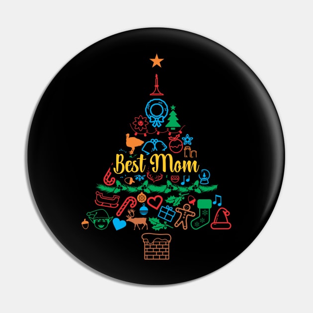 Best Mom Holiday Present 2 - Funny Christmas Gift Pin by Vector-Artist