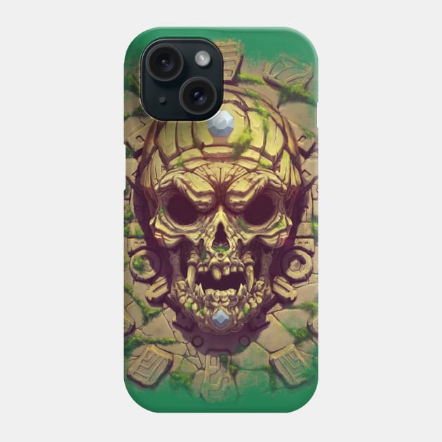 Aztec skull Phone Case by Chack Loon