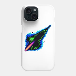 Impact Event | Radioactive Inferno Asteroid Blue Green Black Phone Case