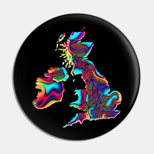 Psychedelic United Kingdom (no text) Pin