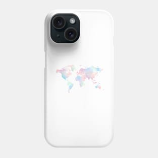 Pastel Water color World Map Phone Case