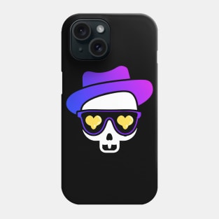 Purple Cowboy Skull Hearts Retro Colorful Hearts Phone Case