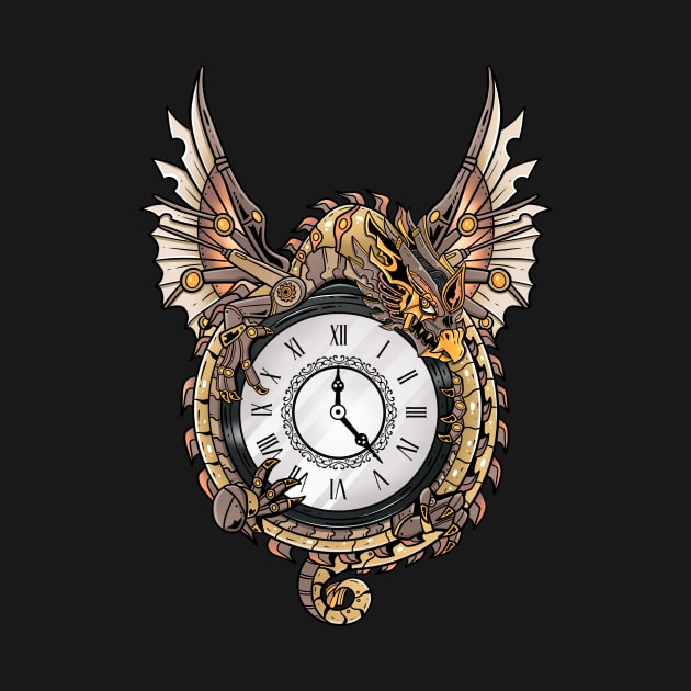 Clockwork Dragon - Steampunk Fantasy by Holymayo Tee