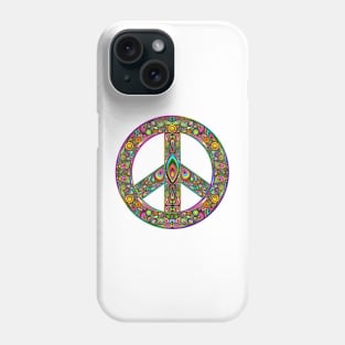 colorful decorated peace symbol Phone Case