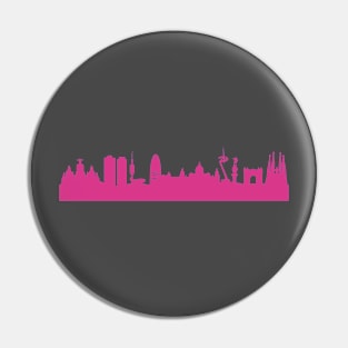 Barcelona skyline pink Pin