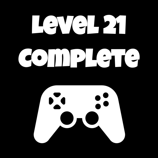 Level 21 Completed Video Gamer 21th Birthday Gift by fromherotozero