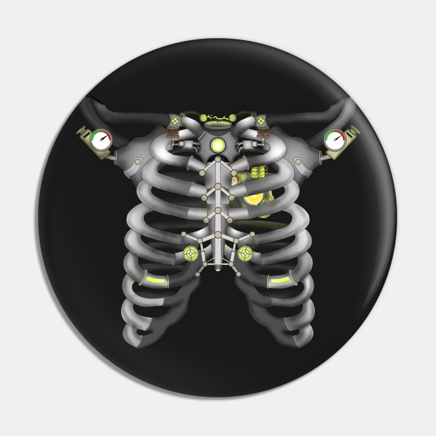 Machine Skeleton (Yellow Variant) Pin by NGM