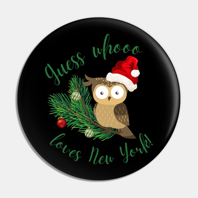 Rockefeller the Owl Guess Whooo Loves New York Christmas Pin by MalibuSun