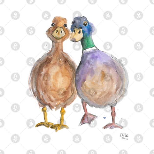 Duckies, Lovebirds. Duck Couple by Marjansart 