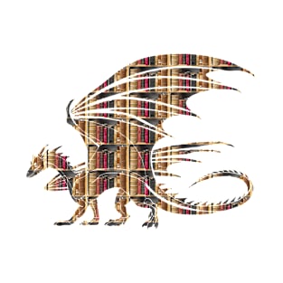 Dragon Silhouette Filled with Books T-Shirt