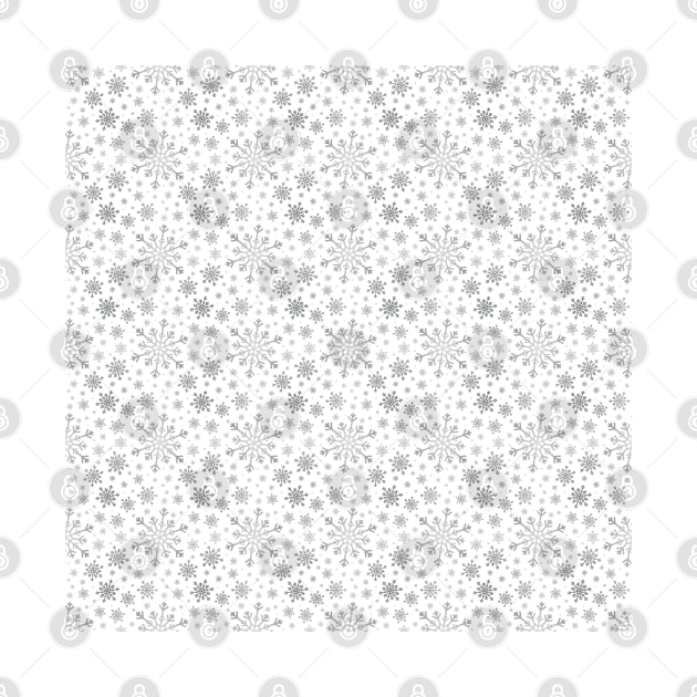 Pretty White & Silver Gray Winter Snowflake Pattern by karenmcfarland13