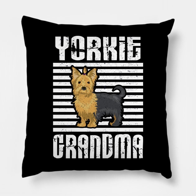 Yorkie Grandma Proud Dogs Pillow by aaltadel