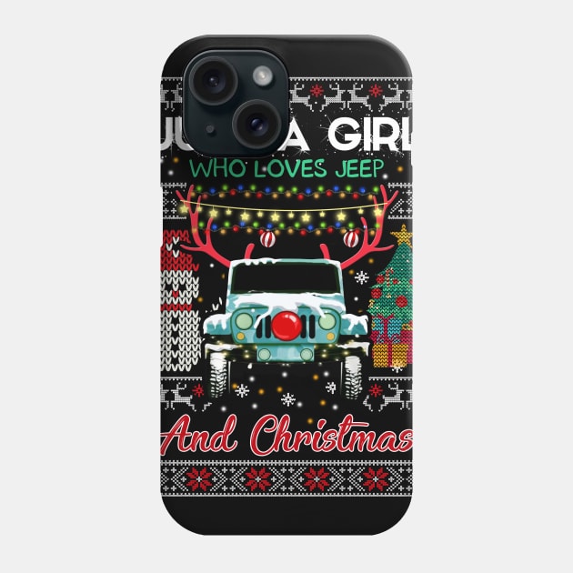 Just a girl who loves jeep and christmas Phone Case by TeeAaron