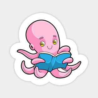 Octopus at Reading a Book Magnet