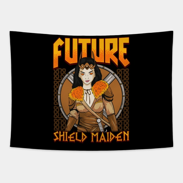 Future Shield Maiden Female Viking Warrior Tapestry by theperfectpresents