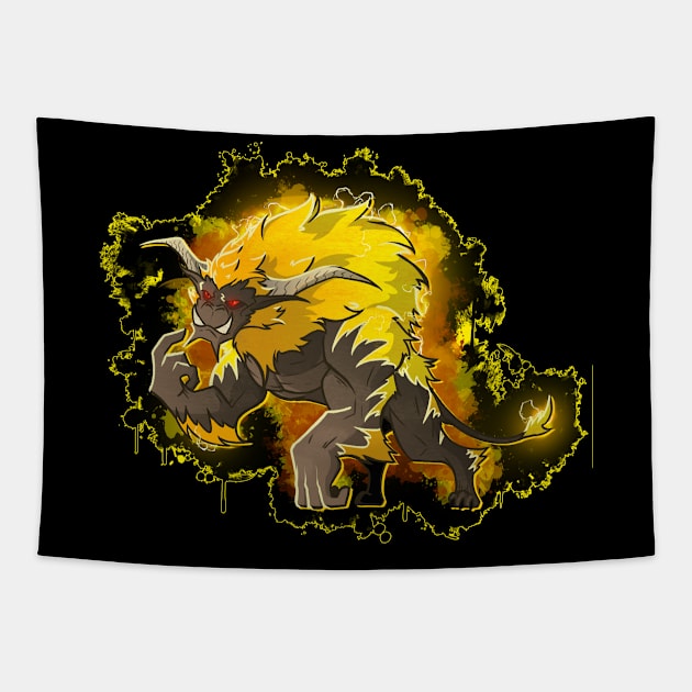 Monster hunter world Enraged Rajang fanged beast Tapestry by Renovich