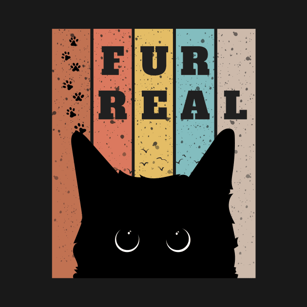 fur real - cute black cat makes eye contact by shoreamy