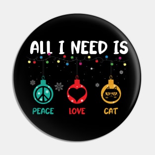 Peace, Love and Cat Pin