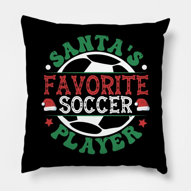 Santa's Favorite Soccer Player Pillow by MZeeDesigns