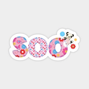 Sooty Soo Floral Pattern Text Magnet