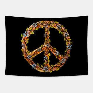 Flower Power Peace Sign Tapestry