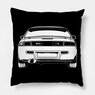 White Nissan Silvia S14 Back View Sketch Art Pillow