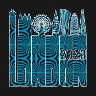 London Skyline 2023 - Optical Wormhole T-Shirt