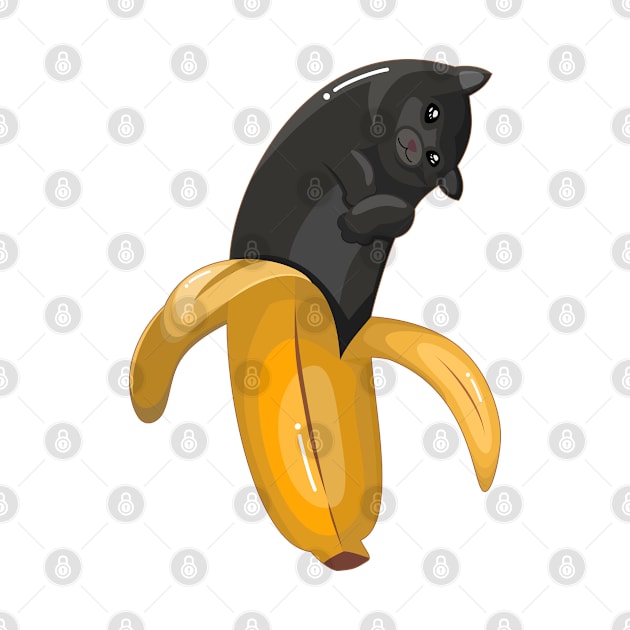 Cute Banana Black Cat by Acho Underpeak