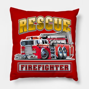 Cartoon Fire Truck Pillow