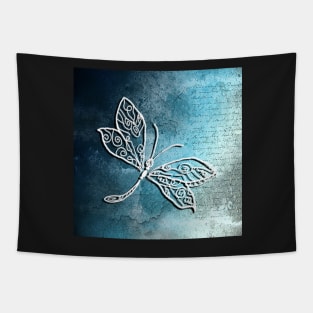 Dragonfly Graphic Art Teal, Black & White Spiritual Messengers The Dragonflies Tapestry