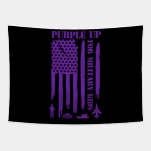 Purple Up For Military Children Flag Tapestry