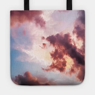 Pink clouds sky Tote