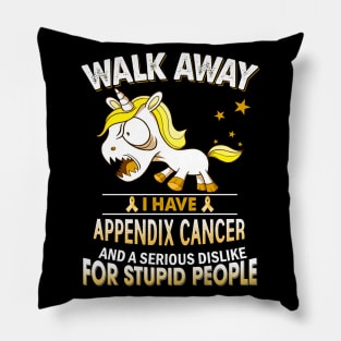 funny appendix cancer grumpy unicorn warrior Pillow