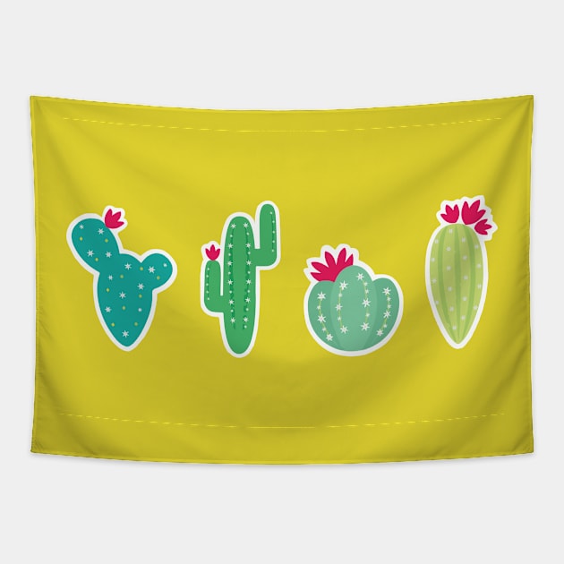 Cactus adorable prickly pear mexican modern pattern kawaii cacti Tapestry by T-Mex