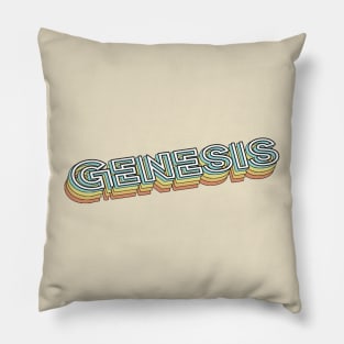 Genesis Retro Typography Faded Style Pillow