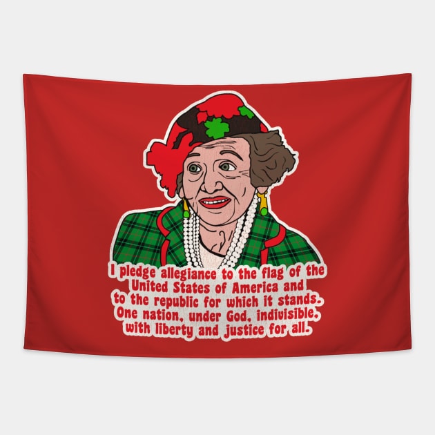 Pledge of Allegiance - Aunt Bethany Christmas Vacation Quote Tapestry by darklordpug