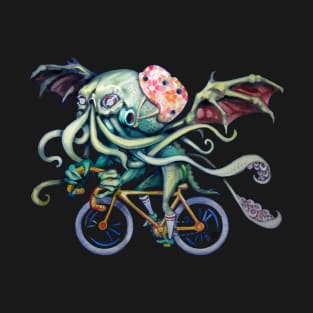 Cthulhu Riding A Bicycle T-Shirt